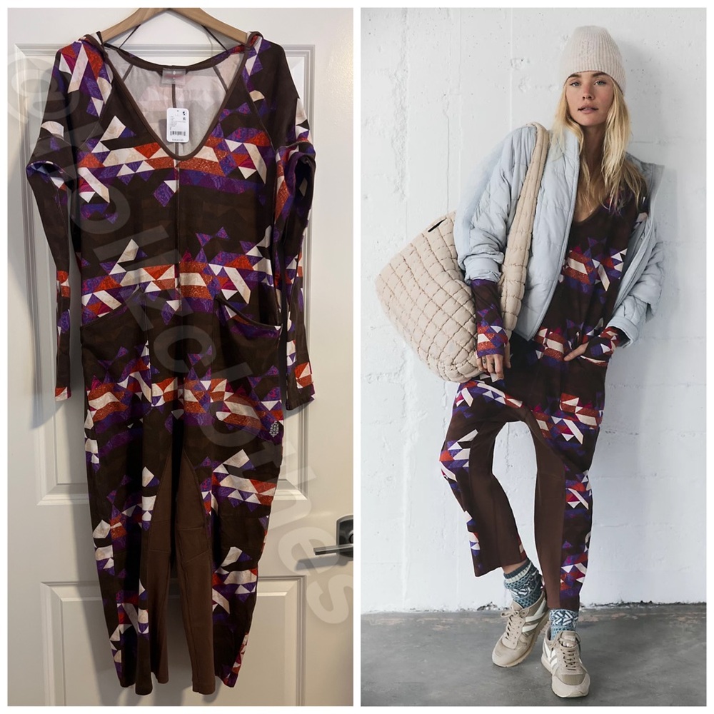 Hot Shot Long Sleeve Printed Onesie Geometric Print S - Picture 4 of 8